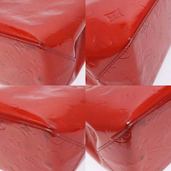 LOUIS VUITTON Monogram Vernis Reade PM Hand Bag Red Rouge M91088 - Picture 10 of 12